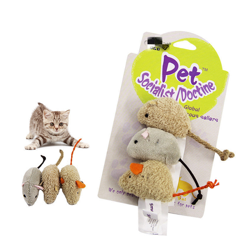 Plush Mouse Toy Set (3 pcs)