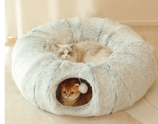 Peekaboo Donut Cat Tunnel Bed