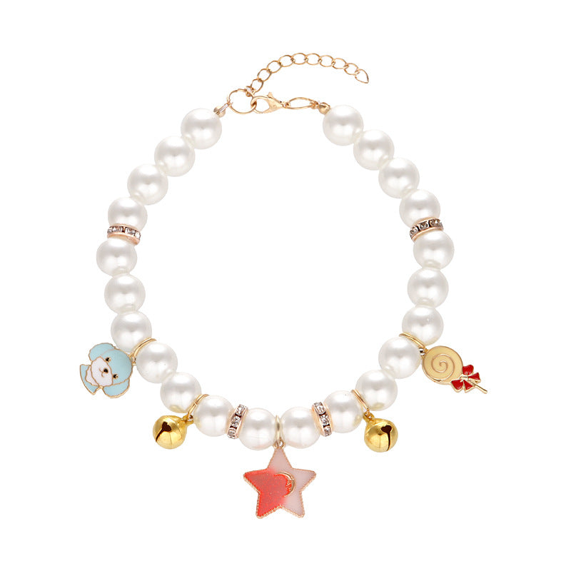 Pearl Charm Cat Collar