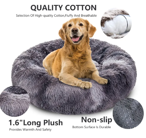 Fluffy Calming Donut Bed