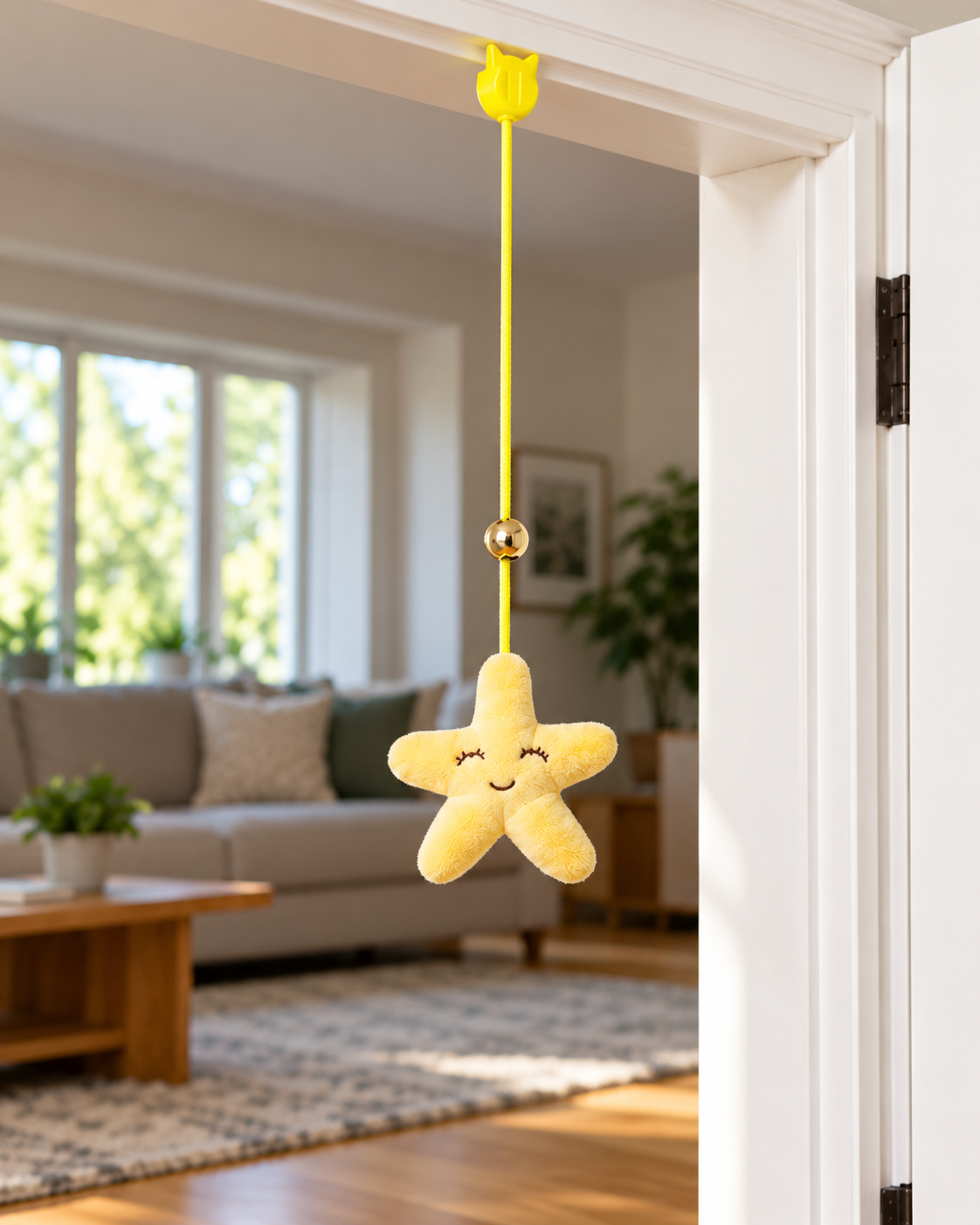 Hanging Feather Cat Toy with Bells