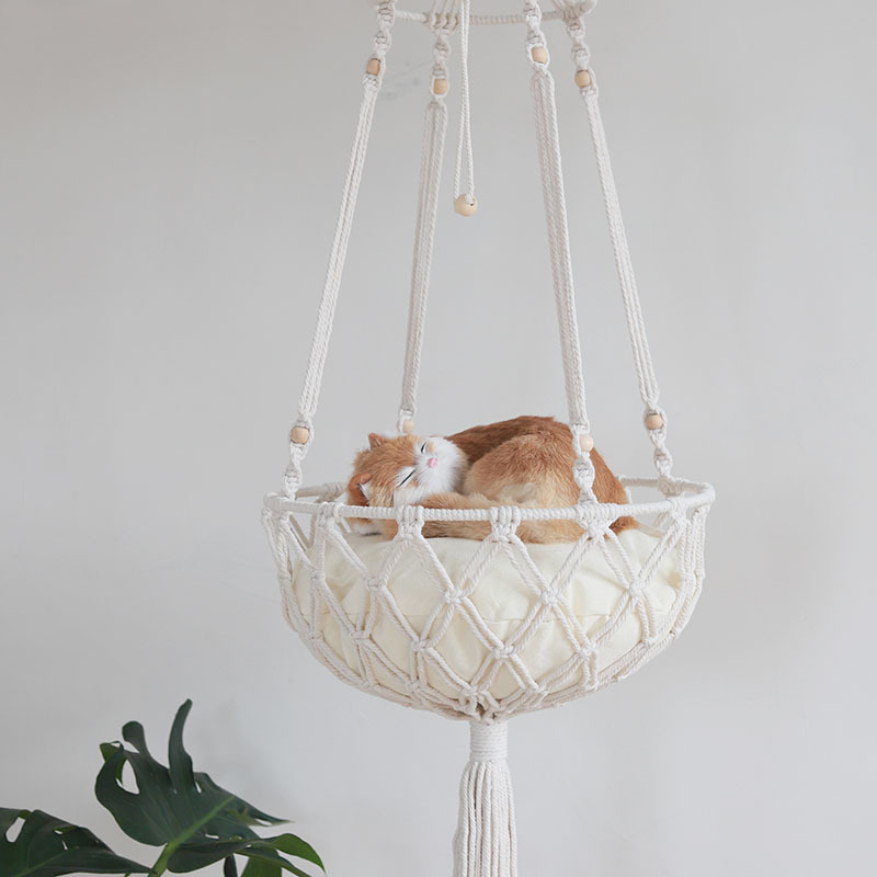 Boho Macrame Cat Hammock